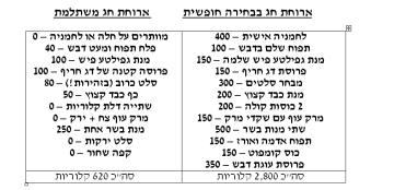 כמה קלוריות יש במאכלי החג?